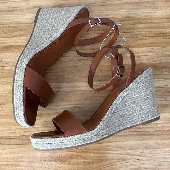 a new day Brown Textured Wedge Heels Size 12 - Picture 3 of 8